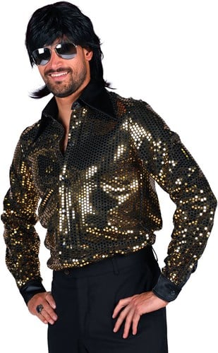 Gouden Disco Blouse Heren Pailletten Luxe