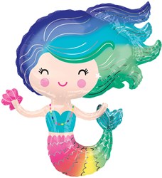 Supershape Folieballon Mermaid - Zeemeermin (73x76cm)