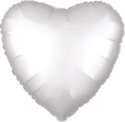 Folieballon Mat Metallic Hart Wit (43cm)