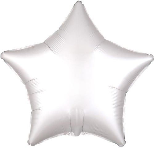 Folieballon Mat Metallic Ster Wit (45cm)