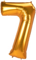 Folieballon Cijfer 7 Goud - 134cm