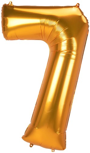 Folieballon Cijfer 7 Goud - 134cm