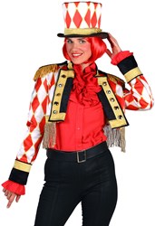 Carnavalsjas Dames Diamonds Rood/Wit