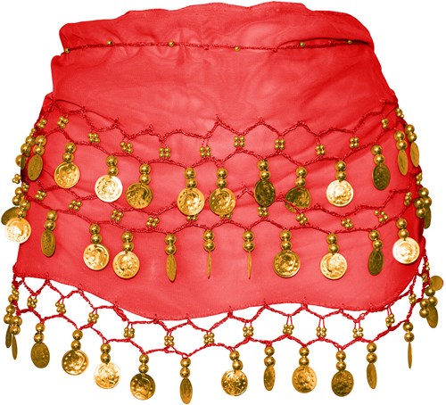 Heupdoek Zigeunerin+Muntjes Rood