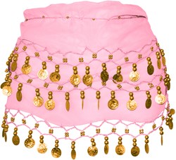 Heupdoek Zigeunerin+Muntjes Roze