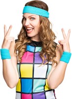 Set Zweetbandjes + Hoofdband Turquoise