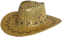 Cowboyhoed Pailletten Glitter Goud (product)