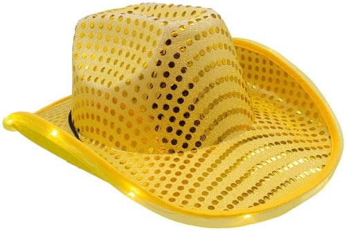 Gouden Cowboyhoed Pailletten met Licht
