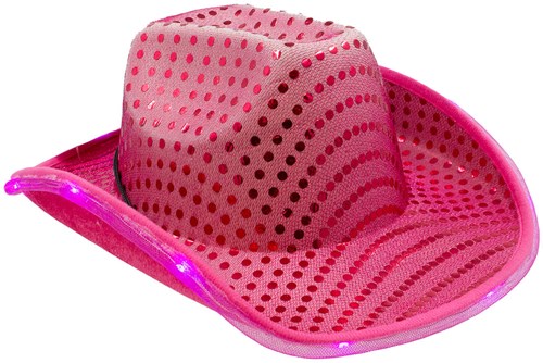Pink Cowboyhoed Pailletten met Licht