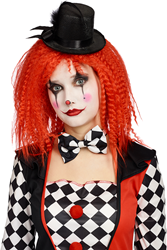 Pruik Horror Clown Gewafeld Rood
