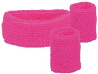 Set Zweetbandjes + Hoofdband Pink
