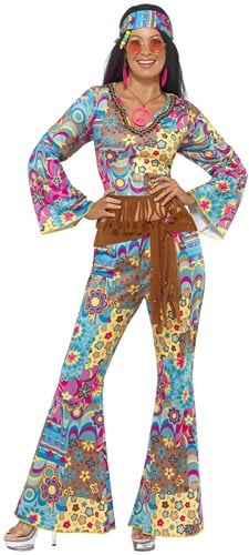 Hippie Outfit Dames Flower Power