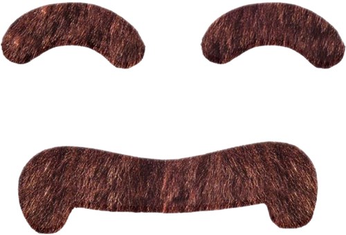 Snor + Wenkbrauwen Bruin 