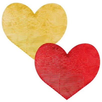 Papieren Hartjes Rood en Goud (20st)