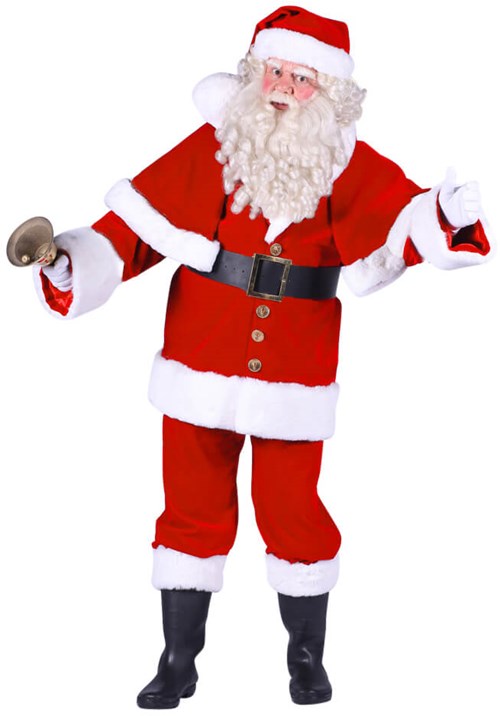 Kerstman Pak Fluweel met Cape Luxe - Polyester