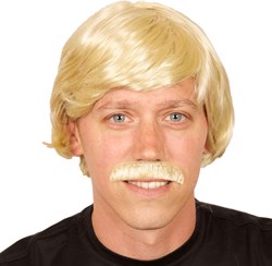 Herenpruik + Snor Blond