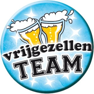Button Vrijgezellenteam Blauw