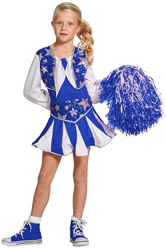 Cheerleaderspakje Luxe Blauw-Wit voor meisjes