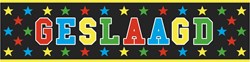 Banner Geslaagd Stars 180x40cm
