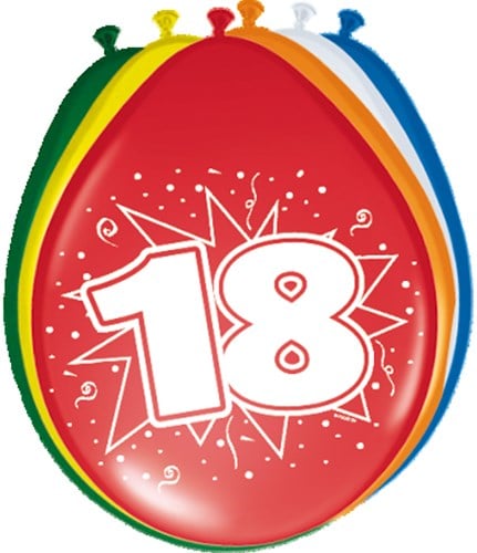 Ballonnen 18 jaar 8st