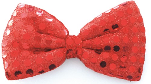 Strikje Pailletten Rood (2)