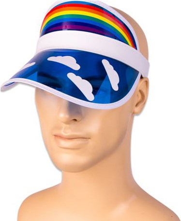 Zonneklep Regenboog met Wolkjes