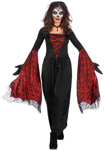 Halloween Jurk Vleermuis Rood-Zwart