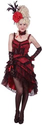 Saloongirl Deluxe Rood-Zwart