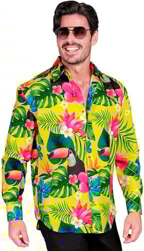 Hawaii Blouse Tropicana Geel met Toekan