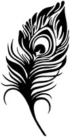 QuickTattoo Glitter Sjabloon Pauwveer - 8x12cm