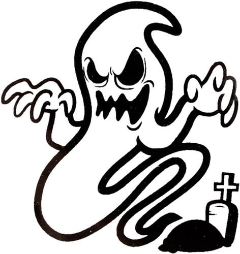 QuickTattoo Glitter Sjabloon Spookje - 8x9,5cm