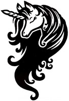 QuickTattoo Glitter Sjabloon Eenhoorn 2 - 8x9,5cm