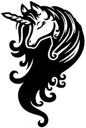 QuickTattoo Glitter Sjabloon Eenhoorn 2 - 8x9,5cm