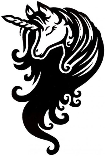QuickTattoo Glitter Sjabloon Eenhoorn 2 - 8x9,5cm