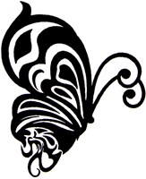 QuickTattoo Glitter Sjabloon Vlinder - 8x9,5cm