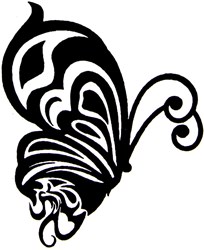 QuickTattoo Glitter Sjabloon Vlinder - 8x9,5cm