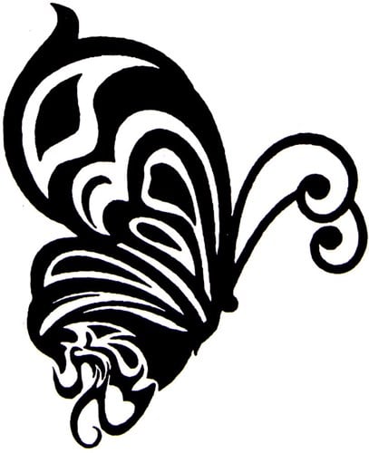 QuickTattoo Glitter Sjabloon Vlinder - 8x9,5cm