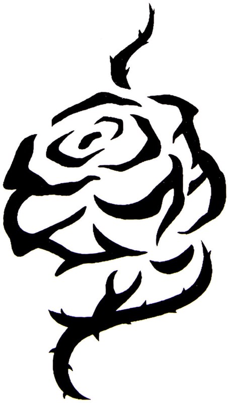QuickTattoo Glitter Sjabloon Roos - 8x9,5cm