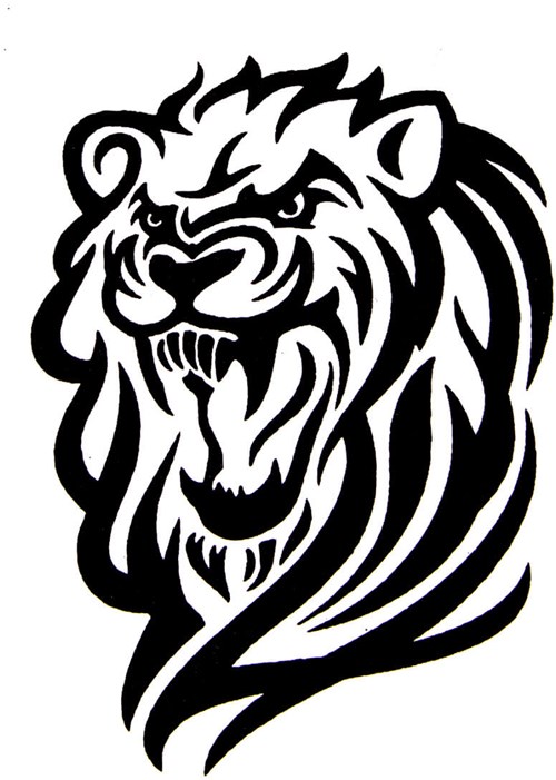 QuickTattoo Glitter Sjabloon Leeuw - 8x9,5cm