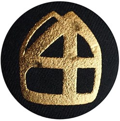 Sinterklaas Button met Mijter Zwart