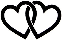 QuickTattoo Glitter Sjabloon 2 Hartjes - 8x9,5cm