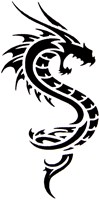 QuickTattoo Glitter Sjabloon Draak - 8x9,5cm
