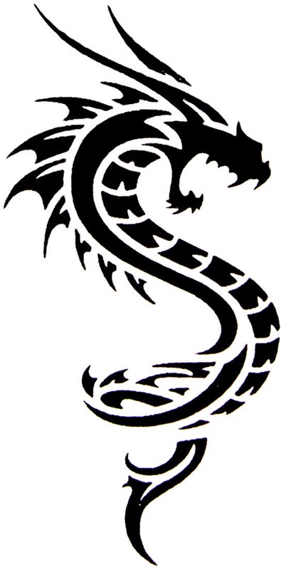 QuickTattoo Glitter Sjabloon Draak - 8x9,5cm