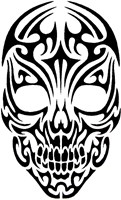 QuickTattoo Glitter Sjabloon Tribal Skull - 8x12cm