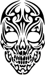 QuickTattoo Glitter Sjabloon Tribal Skull - 8x12cm