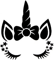 QuickTattoo Glitter Sjabloon Eenhoorn - 8x9,5cm