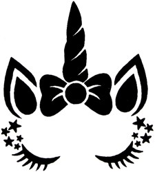 QuickTattoo Glitter Sjabloon Eenhoorn - 8x9,5cm