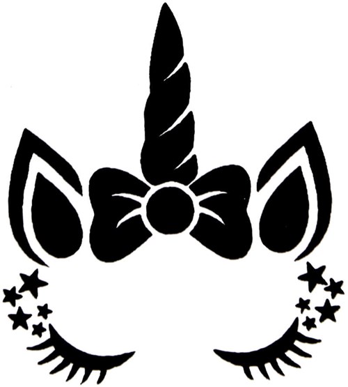 QuickTattoo Glitter Sjabloon Eenhoorn - 8x9,5cm