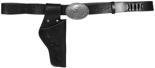 Cowboy Holster Enkel met Riem Zwart (detail)