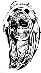 QuickTattoo Glitter Sjabloon Sugarskull - 8x12cm